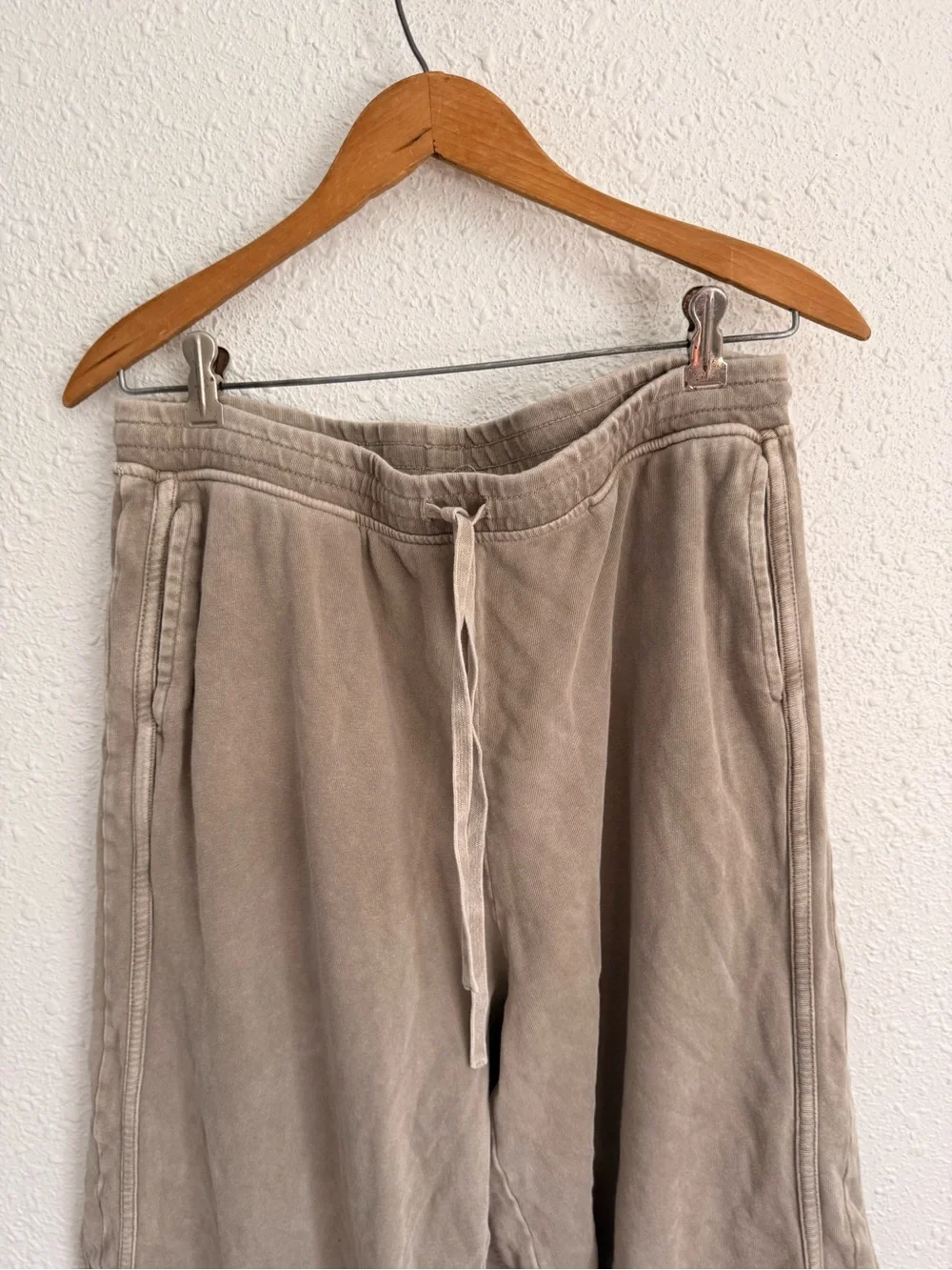 Easel taupe brown wide leg drawstring baggy pants Womens L - Picture 2 of 7